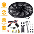 16" Electric Radiator Cooling Fan 12V 120W 10 Blades Car Thermostat Kit by DailySale