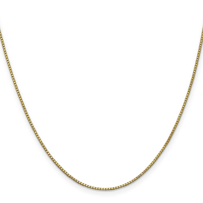 16 inch 10K Yellow Gold 1 mm Box Chain with Lobster Clasp by Fine Color Jewels