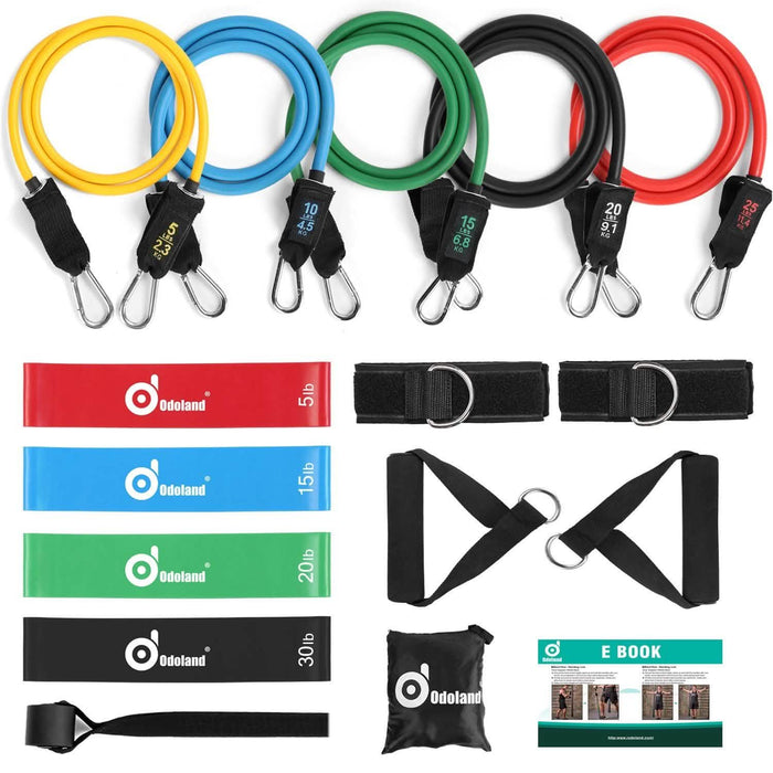 16-Pieces: Resistance Bands Set for Burning Fat & Muscle Strength by DailySale