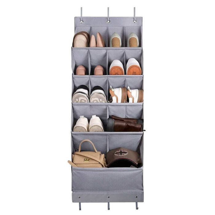 16 Pockets Over The Door Shoe Organizer 5 Tier with 6 Hooks by DailySale