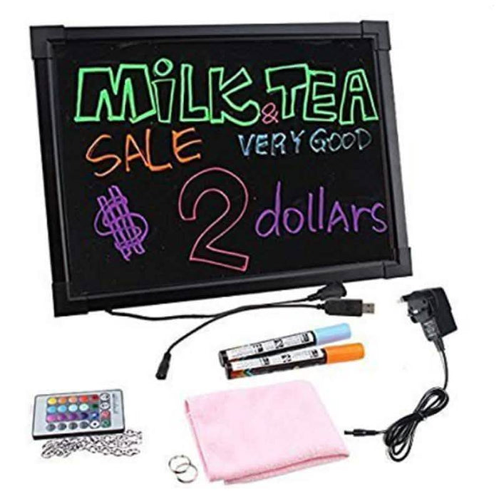 16 x 12" LED Flashing Illuminated Erasable Neon Sign Remote Message Menu Writing by DailySale