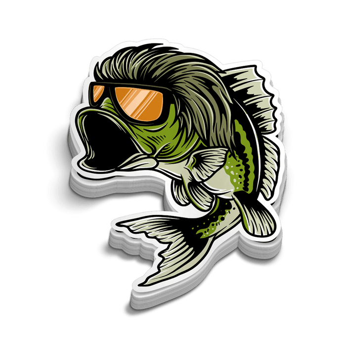 Bass Mullet Hard Hat Decal by Armed American Supply