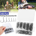 160-Piece: Offset Fishing Hooks Kit by DailySale