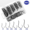 160-Piece: Offset Fishing Hooks Kit by DailySale