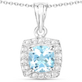 Silver Genuine Blue Topaz Set by Fine Color Jewels