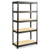 Safco Boltless Steel/Particleboard Shelving, Five-Shelf, 36w x 18d x 72h, Black