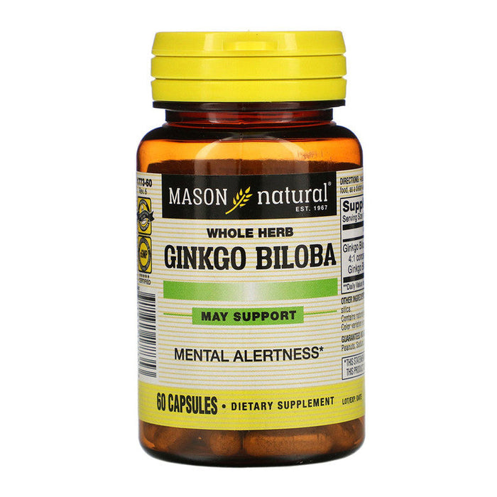 Mason Natural Ginkgo Biloba, Standardized Extract, 60 Capsules by Pasteur Pharmacy