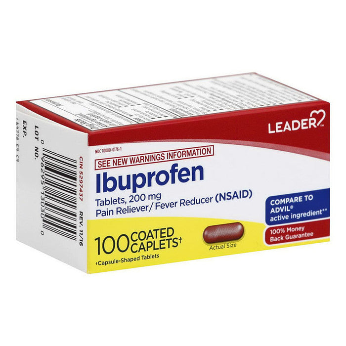 Leader Health Care Ibuprofen, 200 Mg Coated Tablets by Pasteur Pharmacy