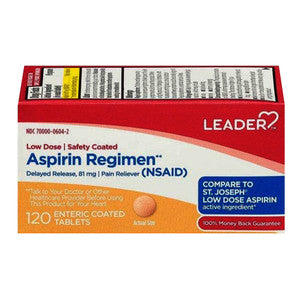 Leader™ Low Dose Aspirin – 81 mg Enteric Coated Tablets by Pasteur Pharmacy