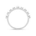 0.22 Ct Round White Lab Diamond Sterling Silver Half Eternity Ring by Fine Color Jewels