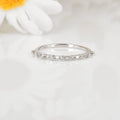 0.22 Ct Round White Lab Diamond Sterling Silver Half Eternity Ring by Fine Color Jewels