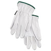 MCR Grain Goatskin Driver Gloves, White, Medium, 12 Pairs