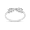 Round White Lab Diamond Pave Silver Infinity Criss Cross Ring