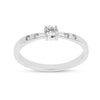 Round White Lab Diamond Prong Sterling Silver Solitaire Ring