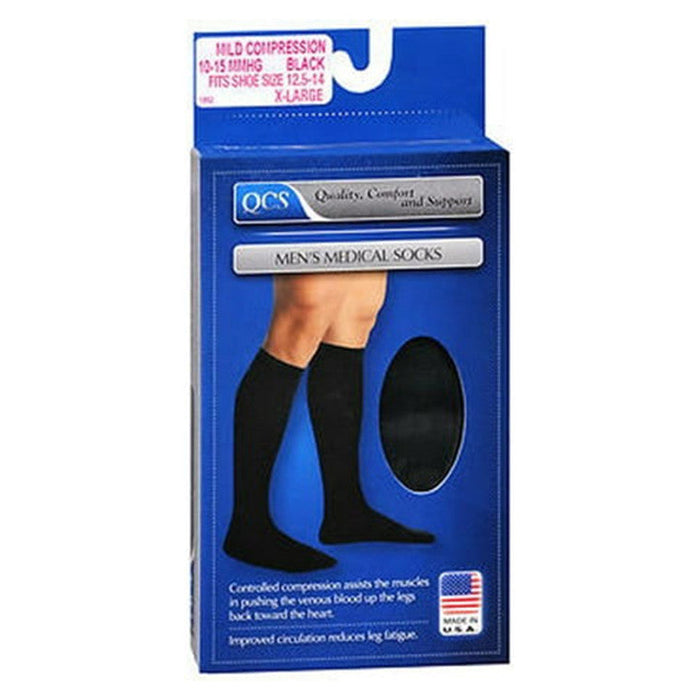 Scott Specialties QCS Men's Medical Socks – Mild Compression (2 Pairs, Black) by Pasteur Pharmacy