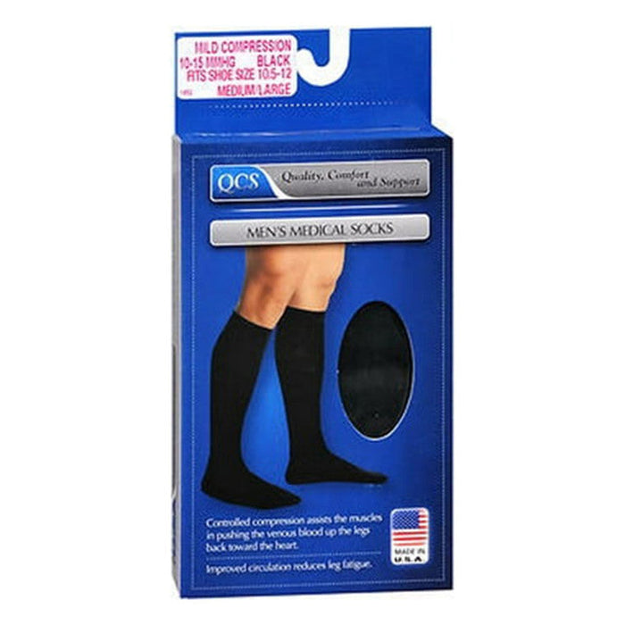 Scott Specialties QCS Men's Medical Socks Mild Black Medium/Large - 1 Pair by Pasteur Pharmacy