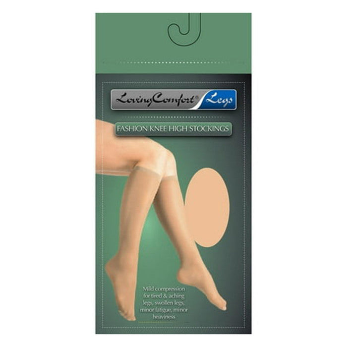 Loving Comfort Sheer Stockings Knee High Closed Toe Women 20-30Mmhg Black Medium by Pasteur Pharmacy