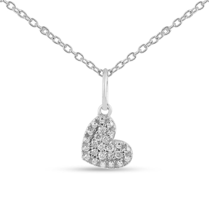 Lab Grown Diamond Heart Pave Pendant by Fine Color Jewels
