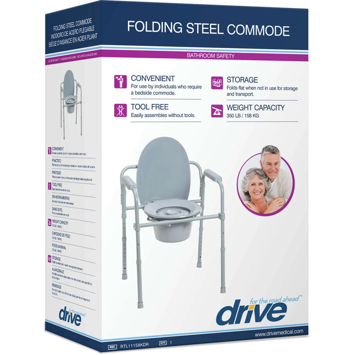 Drive Medical Steel Folding Frame Commode by Pasteur Pharmacy