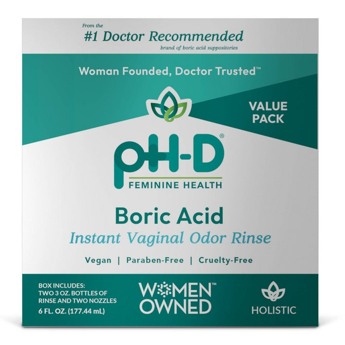 pH-D Feminine Health P H Vaginal Odor Rinse, Instant, Boric Acid 6 Fl Oz by Pasteur Pharmacy