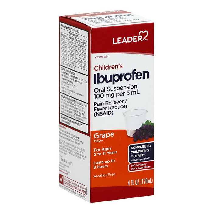 Leader Tm Children's, Pain & Fever Liquid Grape 4 Oz(Compare To Childrens Motrin) by Pasteur Pharmacy
