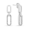 Lab Diamond Open Rectangle Drop Earrings by Fine Color Jewels