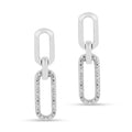 Lab Diamond Open Rectangle Drop Earrings by Fine Color Jewels