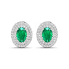 Genuine Zambian Emerald and Diamond Studs