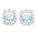 Silver Genuine Blue Topaz Set by Fine Color Jewels