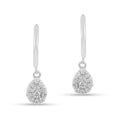 Lab Diamond TearDrop Hoop Earrings by Fine Color Jewels
