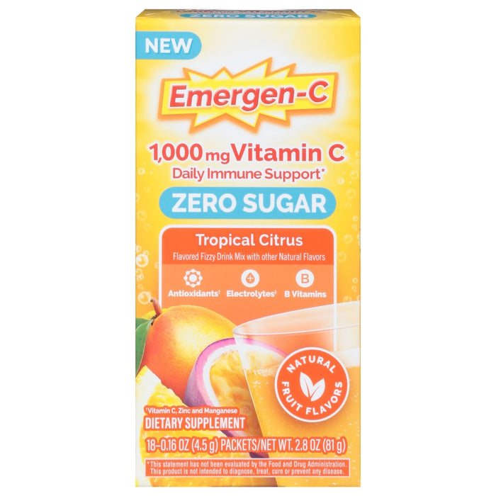 Emergen-C Vitamin Zero Sugar, 1000 Mg, Tropical Citrus by Pasteur Pharmacy