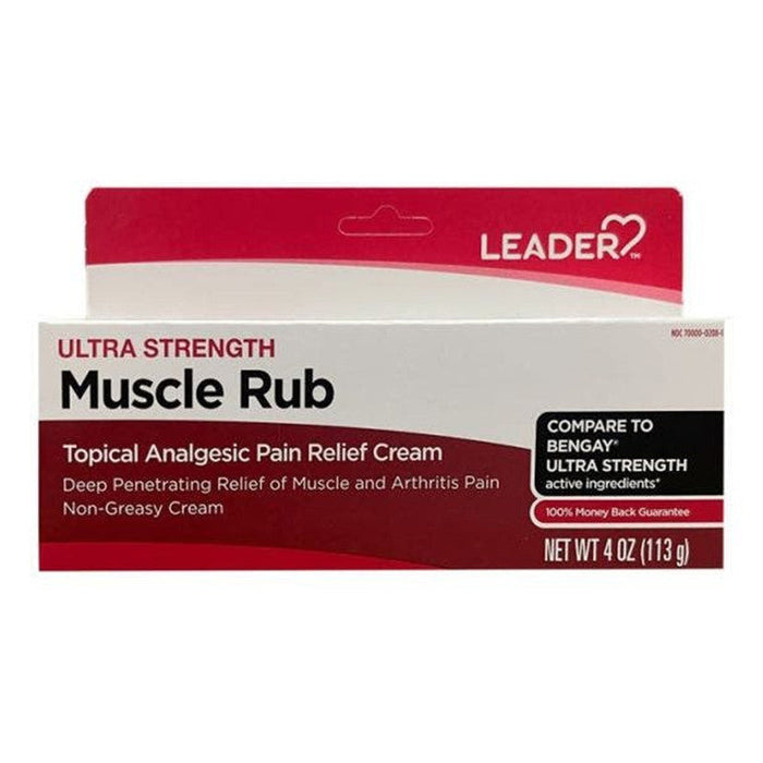 Leader Muscle Rub Ultra Strength Cream 4 Oz by Pasteur Pharmacy