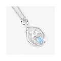 0.13 Ct Heart Swiss Blue Topaz Prong Silver Mom Infinity Pendant Necklace by Fine Color Jewels