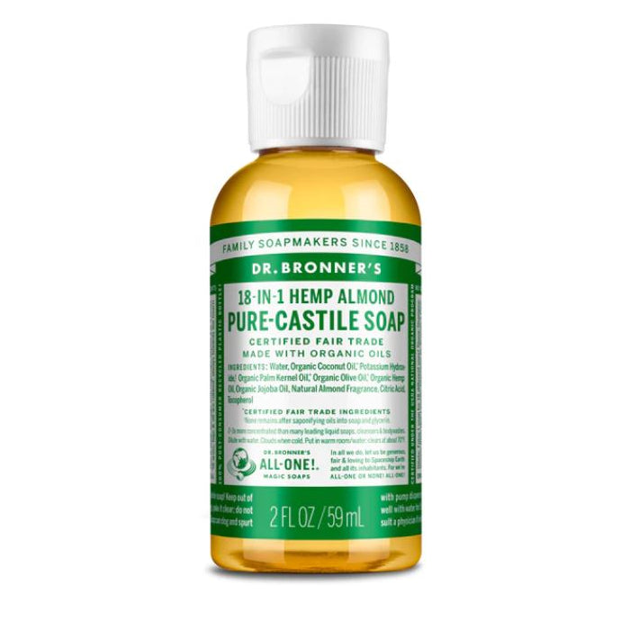 Dr. Bronner's Organic 18-in-1 Hemp Pure Castile Liquid Soap Almond 2 Fl. Oz by Pasteur Pharmacy