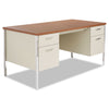 Alera Double Pedestal Steel Desk, 60" x 30" x 29.5", Cherry/Putty