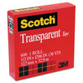 Scotch Transparent Tape, 1" Core, 0.5" x 36 yds, Transparent