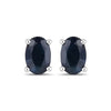 0.96 Ct Oval Blue Sapphire Prong 10K Gold Stud Earrings