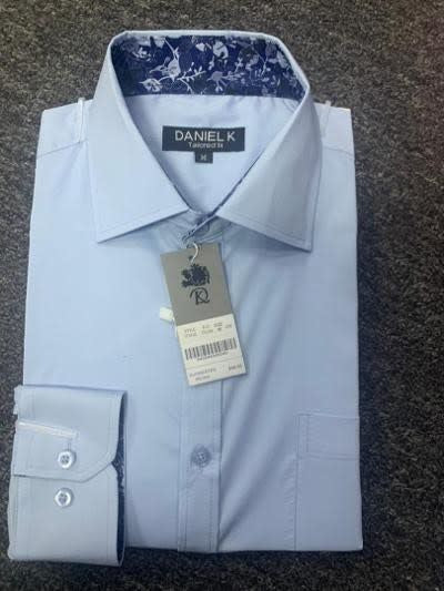 Light Blue Men's Long Sleeves Dress Shirt by Boutique 23