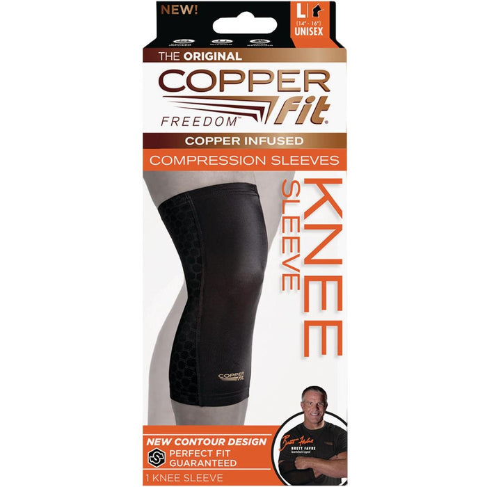 Copper Fit Freedom Black Compression Knee Sleeve by Pasteur Pharmacy