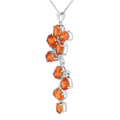 Peach Sapphire Leaf Pendant Necklace by Fine Color Jewels