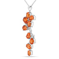 Peach Sapphire Leaf Pendant Necklace by Fine Color Jewels