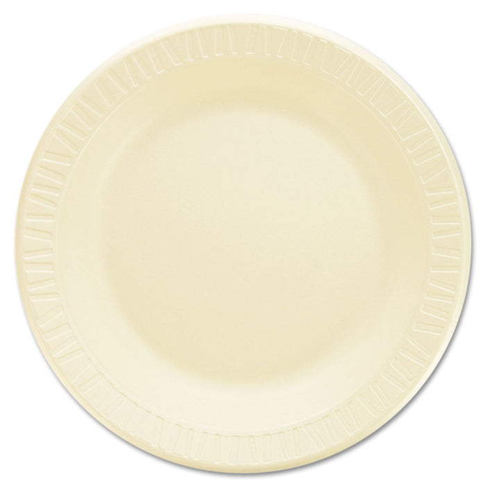 Dart Laminated Foam Dinnerware, Plates, 10.25" dia, Honey, 125/Pack, 4 Packs/Carton
