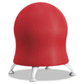 Safco Zenergy Ball Chair, Backless, Supports Up to 250 lb, Crimson Fabric Seat, Silver Base