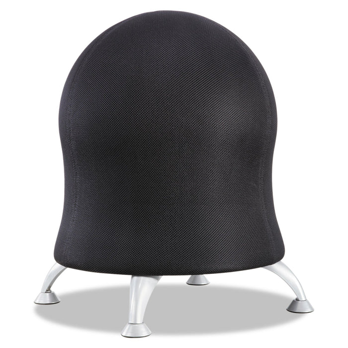 Safco Zenergy Ball Chair, Backless, Supports Up to 250 lb, Black Fabric Seat, Silver Base
