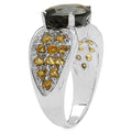 3.78 Carat Genuine Smoky Quartz & Citrine .925 Sterling Silver Ring by Bids.com