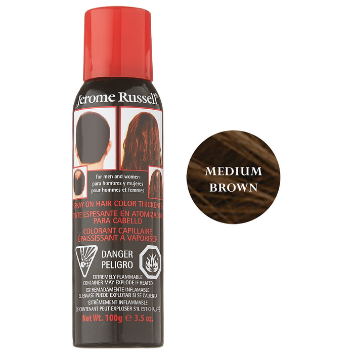 Jerome Russell Spray On Hair Color Thickener, Medium Brown, 3.5 Oz by Pasteur Pharmacy