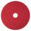 3M Low-Speed Buffer Floor Pads 5100, 14" Diameter, Red, 5/Carton