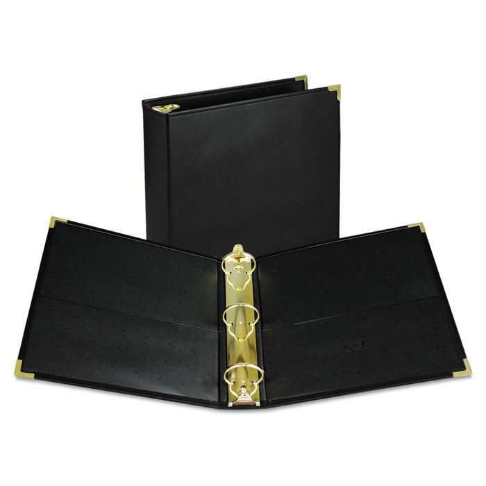 Samsill Classic Collection Ring Binder, 3 Rings, 2" Capacity, 11 x 8.5, Black