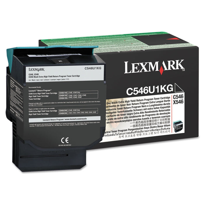 Lexmark C546U1KG Return Program Extra High-Yield Toner, 8,000 Page-Yield, Black