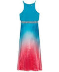 Rare Editions Girls Ombre Pleated Charmeuse Dress by Vanessa Jane